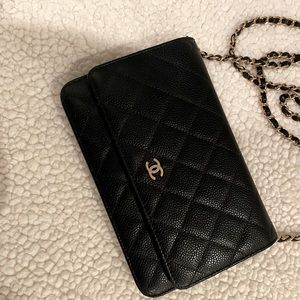 Chanel Classic Wallet On Chain - Black Caviar with Gold Hardware
